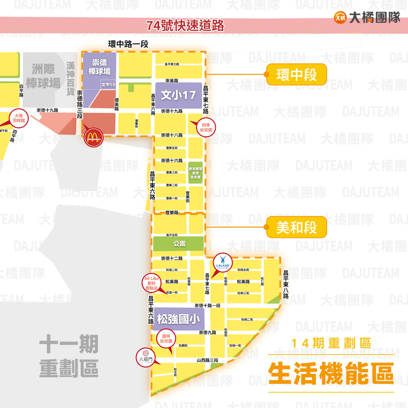 生活機能區｜環中段、美和段