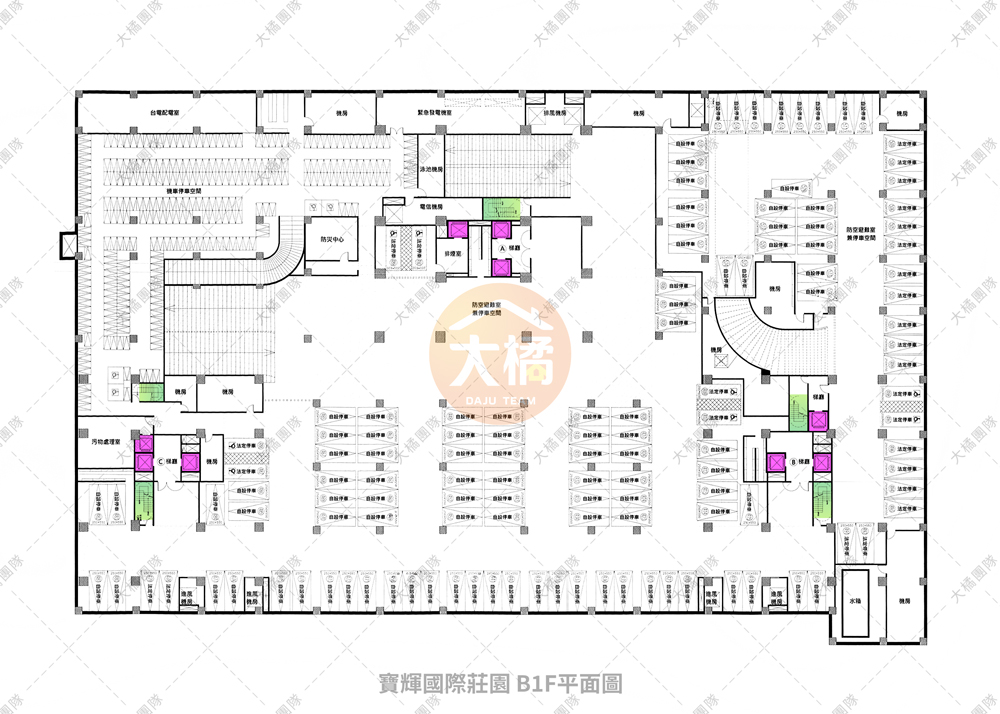 寶輝國際莊園-停車場配置B1F