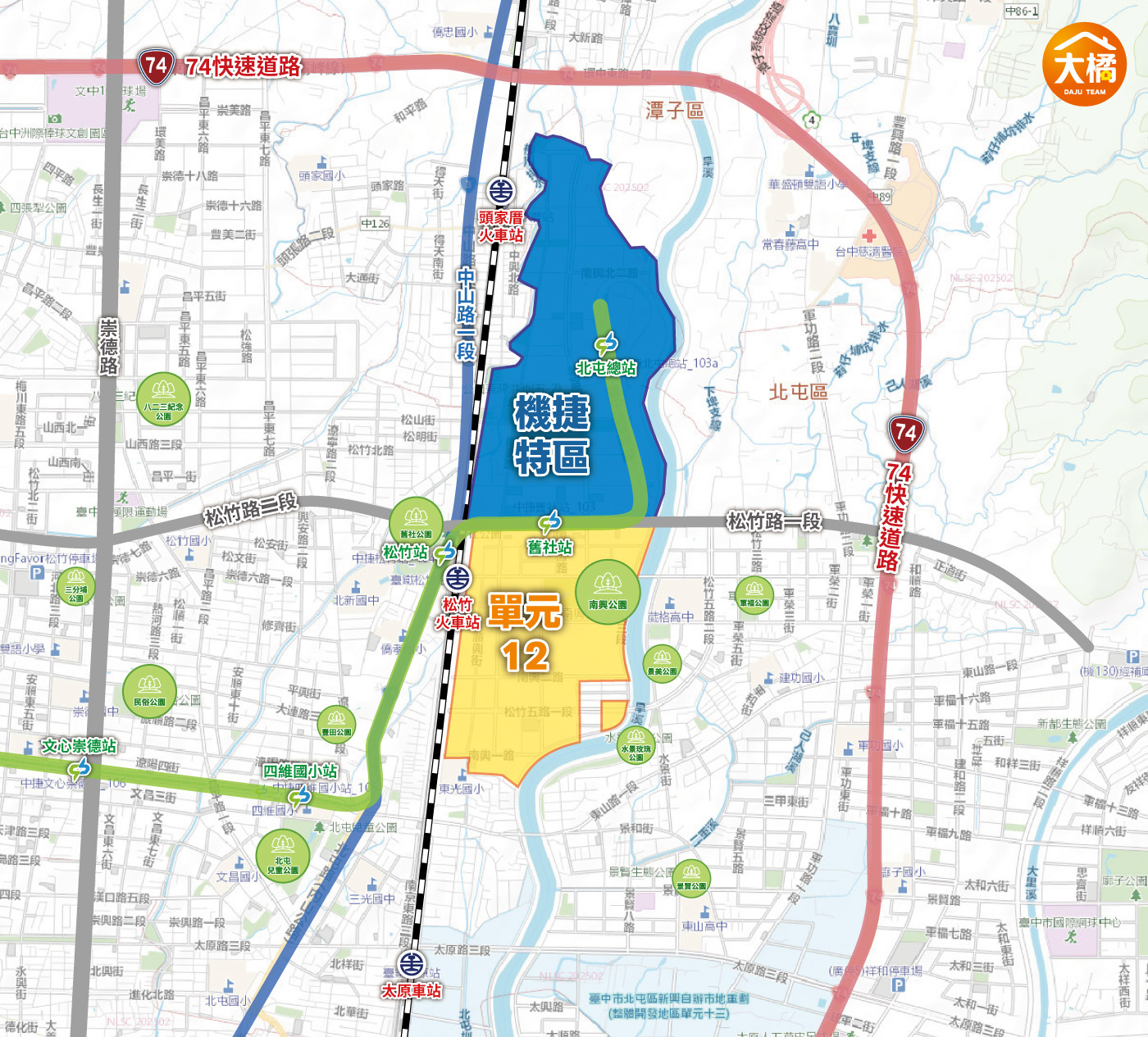 北屯機捷特區周邊環境