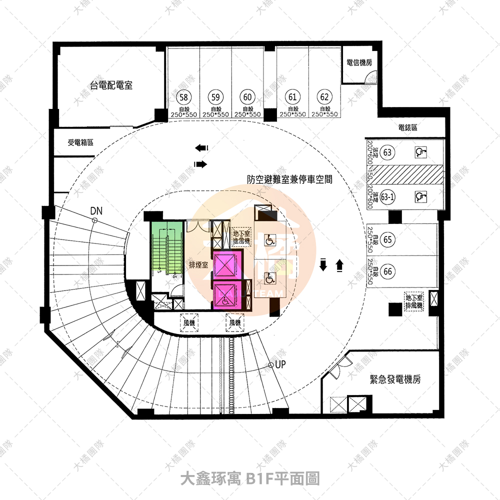 大鑫琢寓-B1F平面配置圖