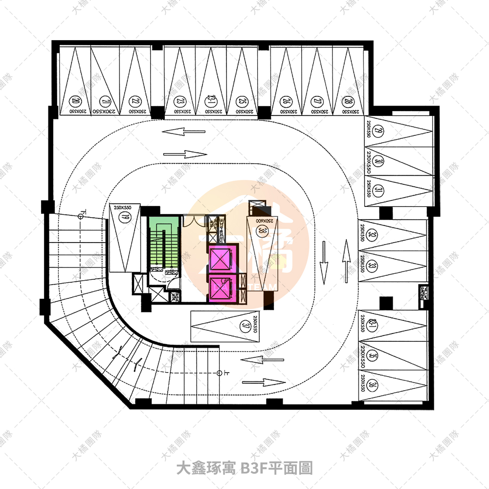 大鑫琢寓-B3F平面配置圖
