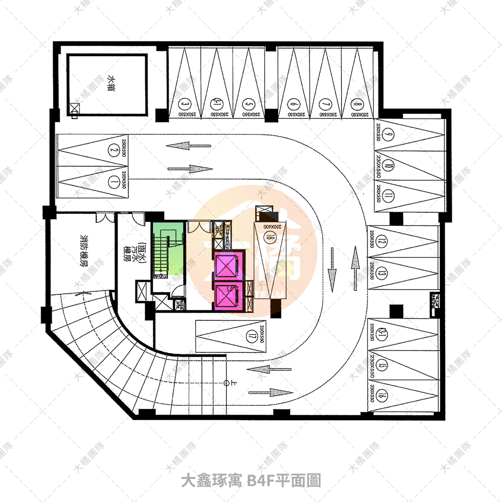 大鑫琢寓-B4F平面配置圖