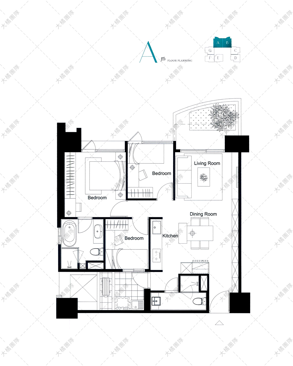 大毅MEHO-A、B戶 家具配置圖