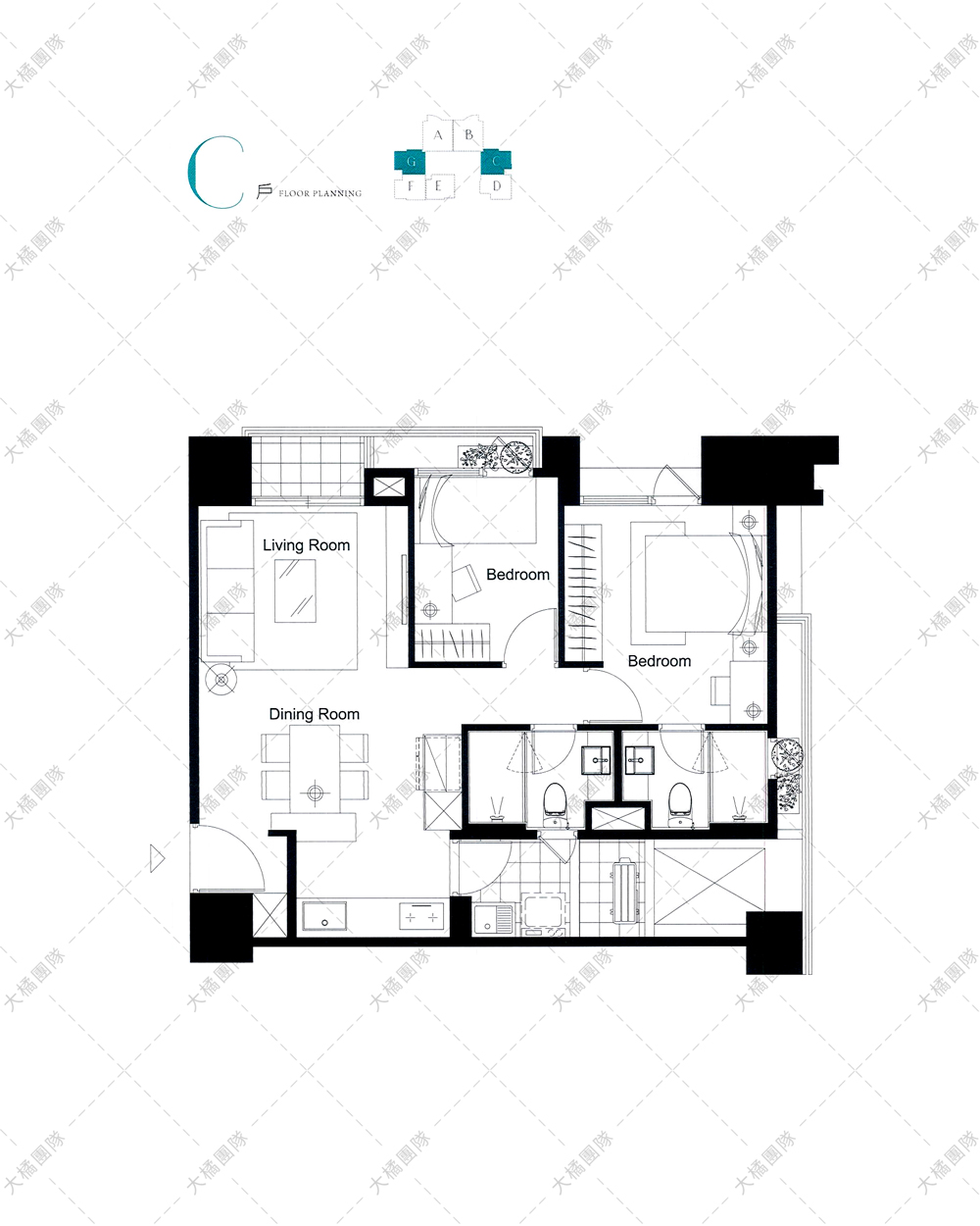 大毅MEHO-A、B戶 家具配置圖