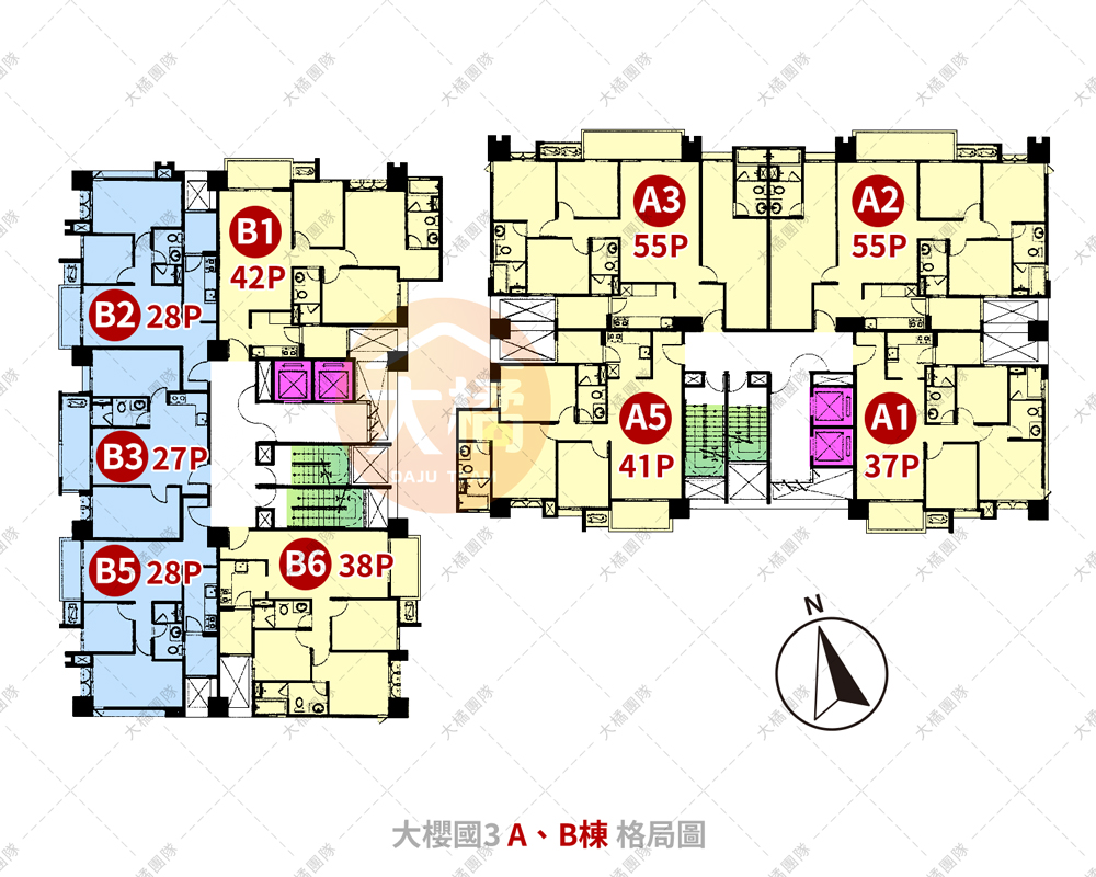 大櫻國3-A、B棟格局圖