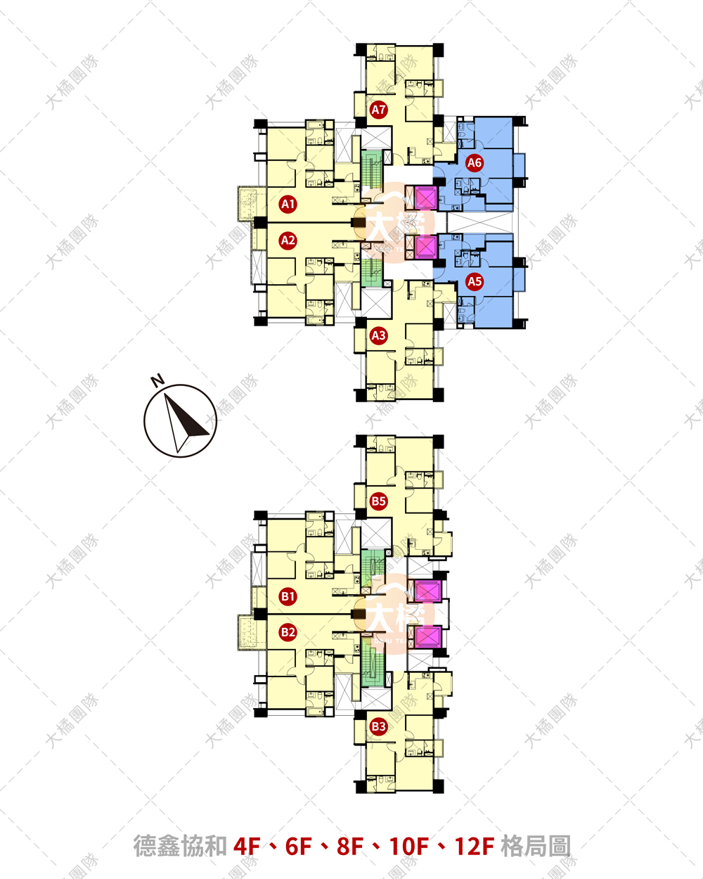 德鑫協和-4F、6F、8F、10F、12F格局圖