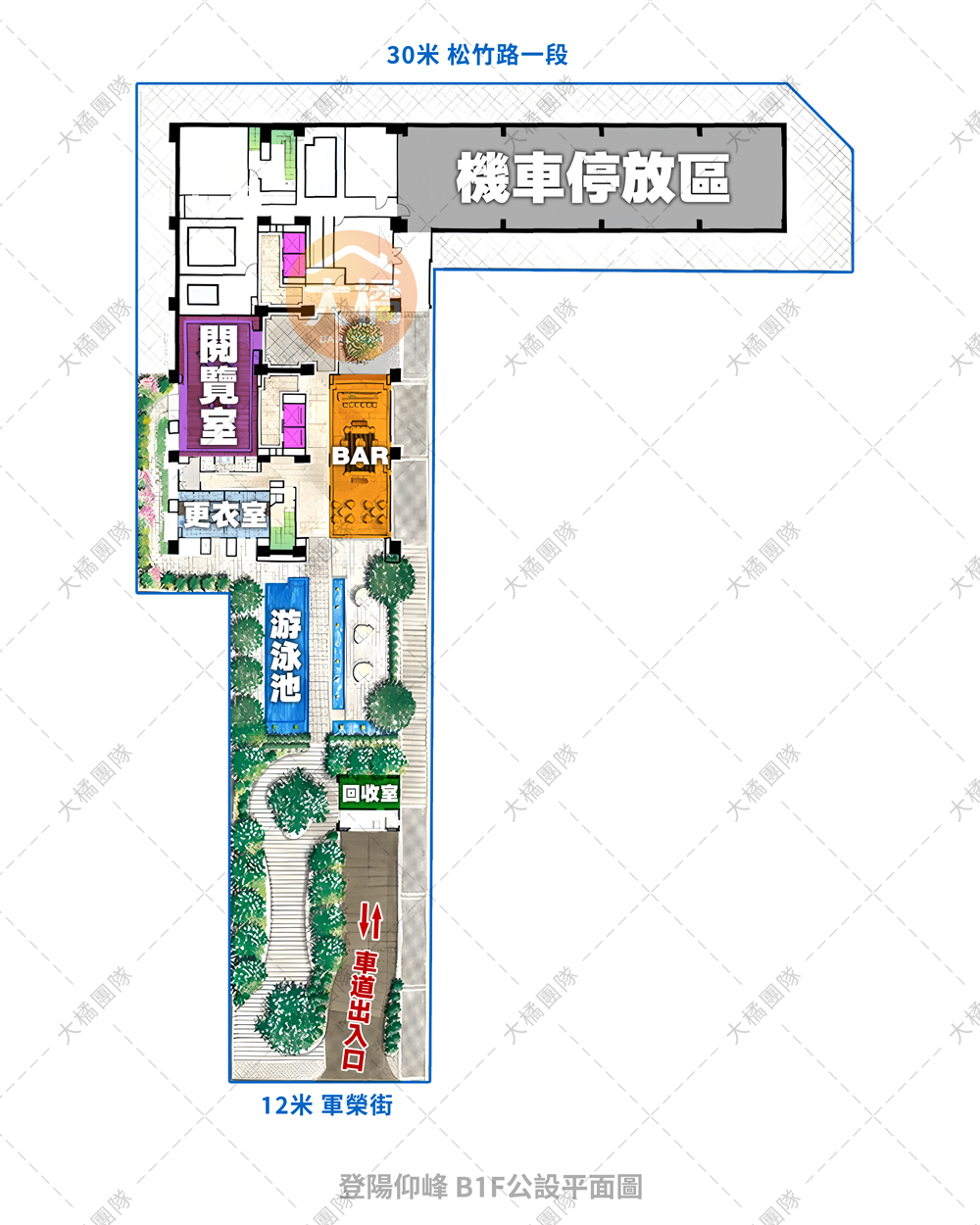 登陽仰峰-B1F公設平面圖