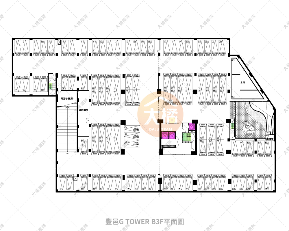 豐邑G TOWER-B1F平面配置圖