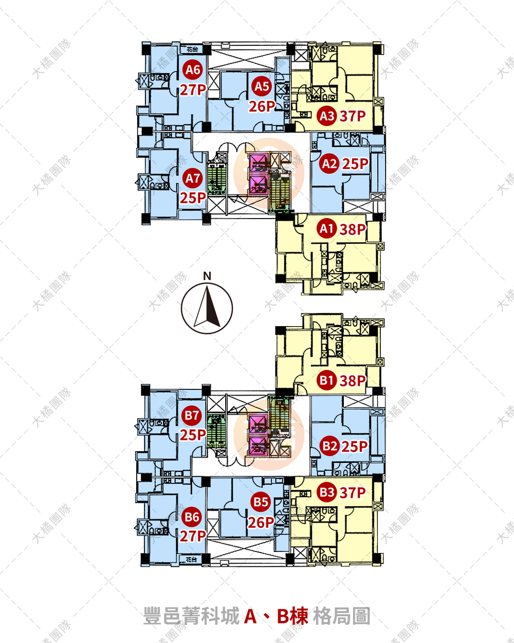 豐邑菁科城-A、B棟格局圖