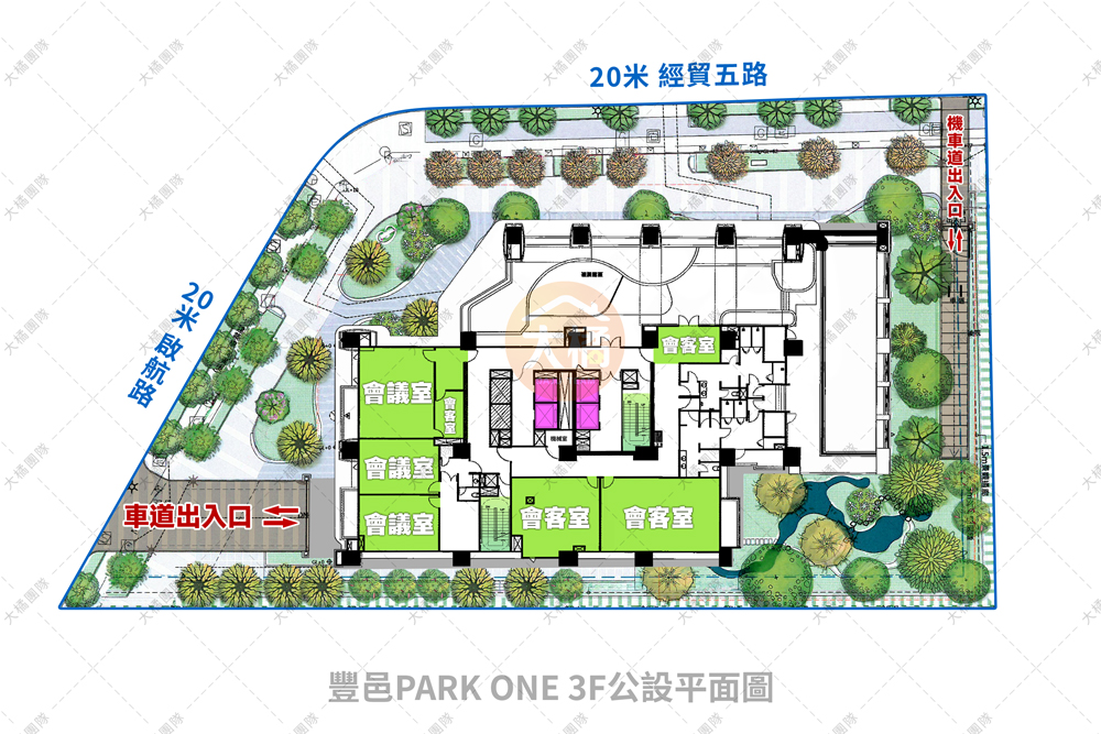 豐邑PARK ONE-3F公設平面圖