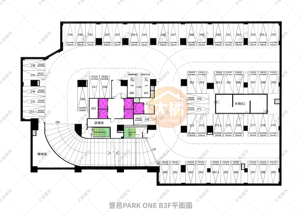 豐邑PARK ONE-B3F平面配置圖