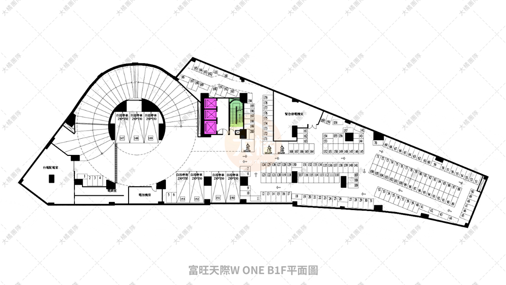 富旺天際W ONE-停車場配置B1F