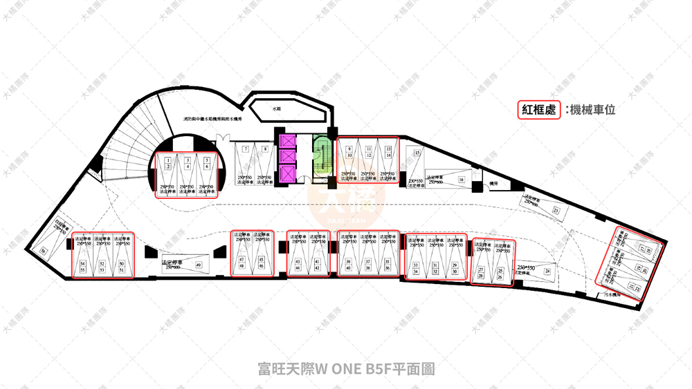 富旺天際W ONE-停車場配置B5F