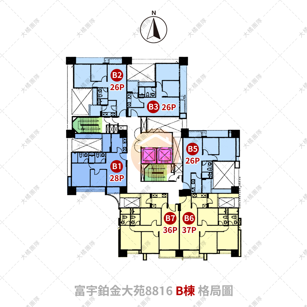 富宇鉑金大苑8816-B棟格局圖