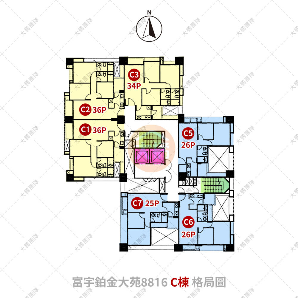 富宇鉑金大苑8816-C棟格局圖