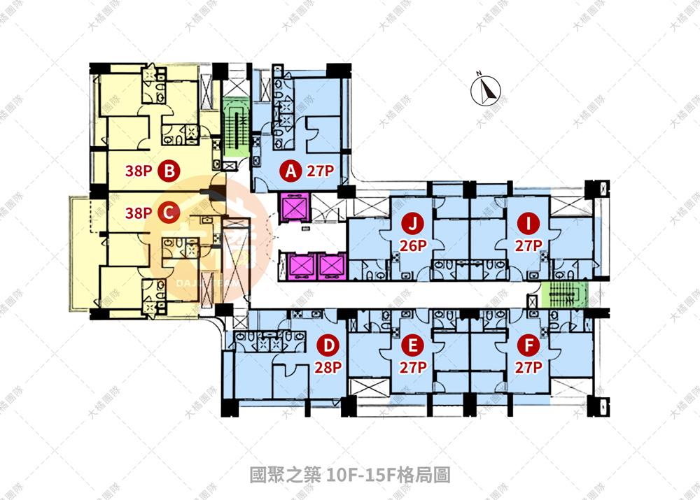 國聚之築-10F-15F格局圖