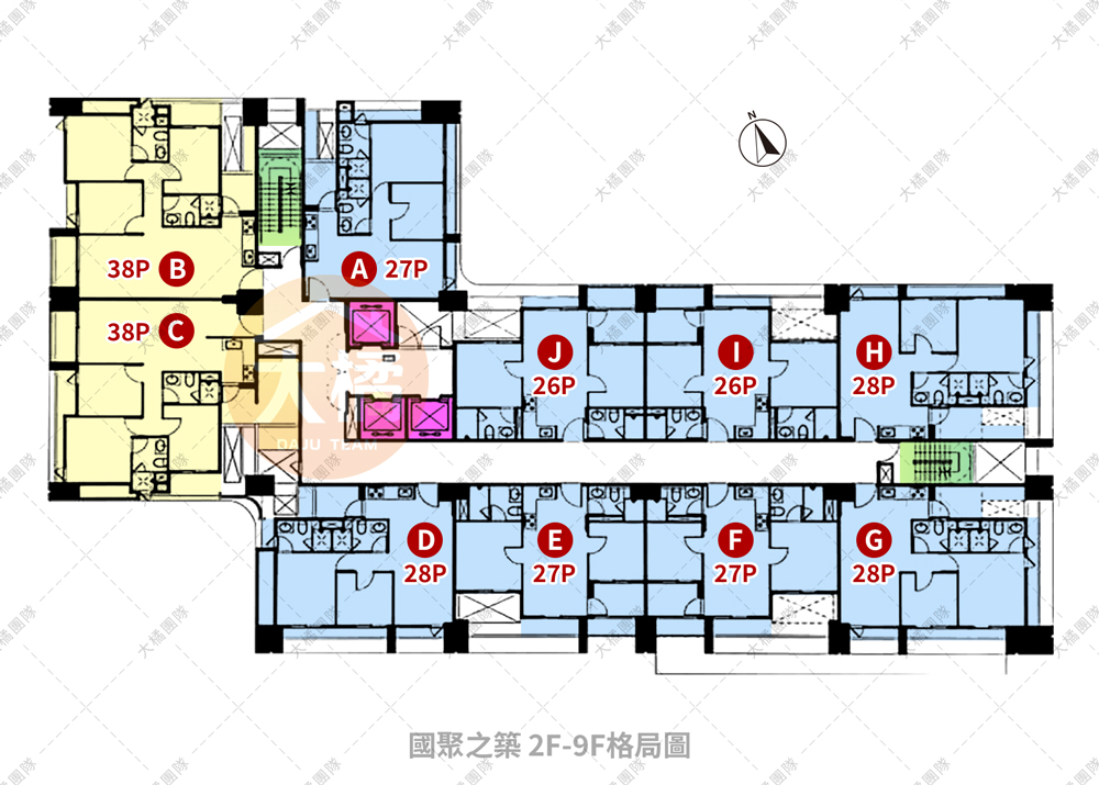 國聚之築-2F-9F格局圖