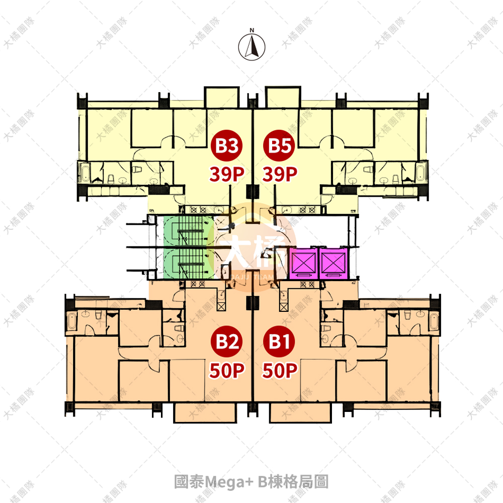 國泰Mega+-B棟格局圖