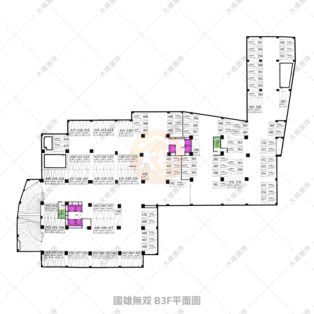 國雄無双-停車場配置B3F