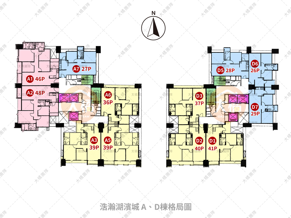浩瀚湖濱城-A、D棟格局圖