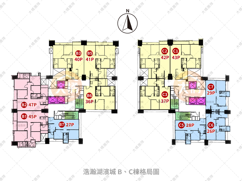 浩瀚湖濱城-B、C棟格局圖