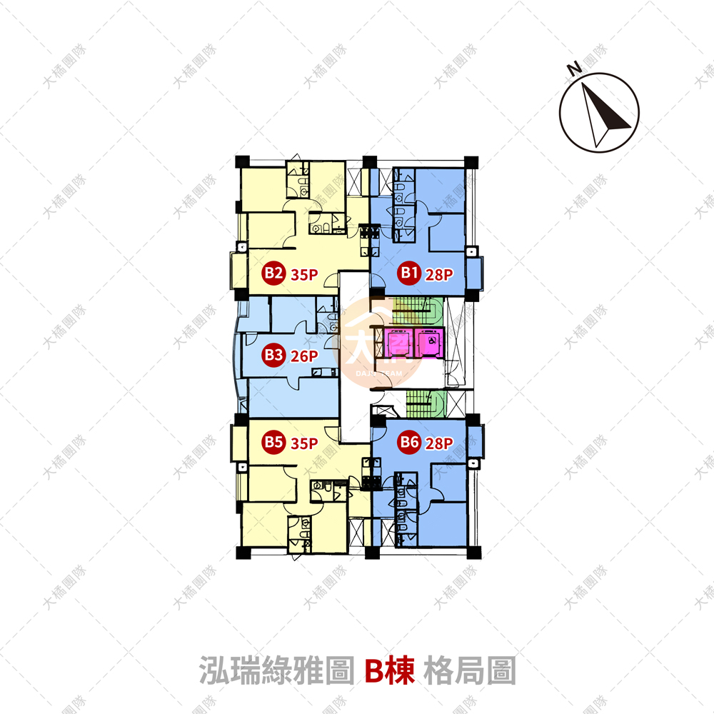 泓瑞綠雅圖-B棟格局圖