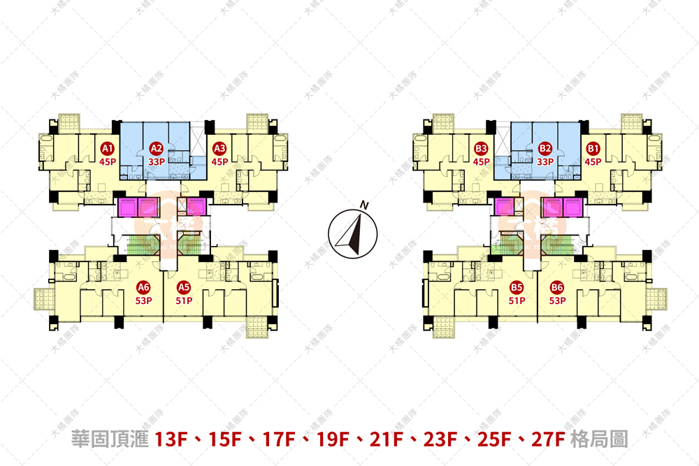 華固頂滙-13F、15F、17F、19F、21F、23F、25F、27F格局圖