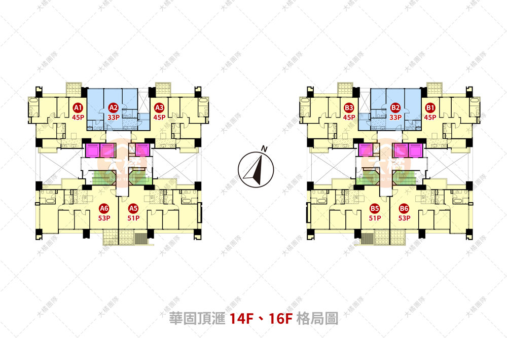 華固頂滙-14F、16F格局圖