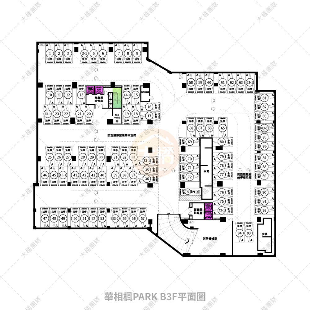 華相楓PARK-停車場配置B3F