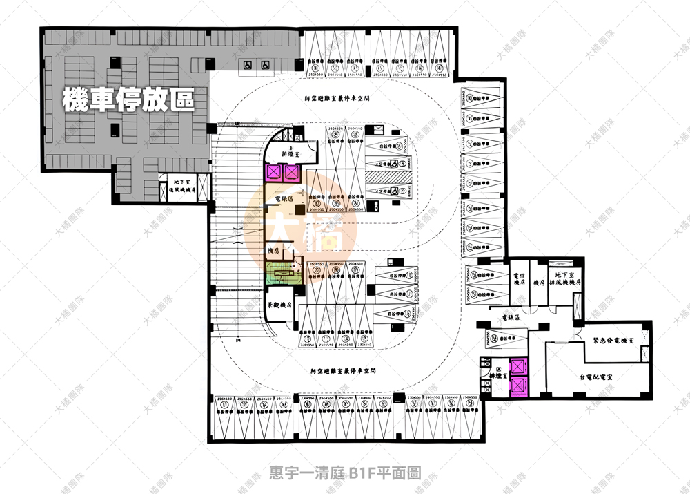 惠宇一清庭-B1F平面配置圖
