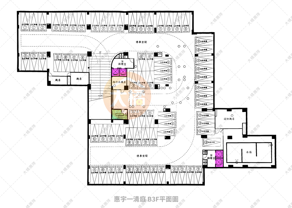 惠宇一清庭-B3F平面配置圖