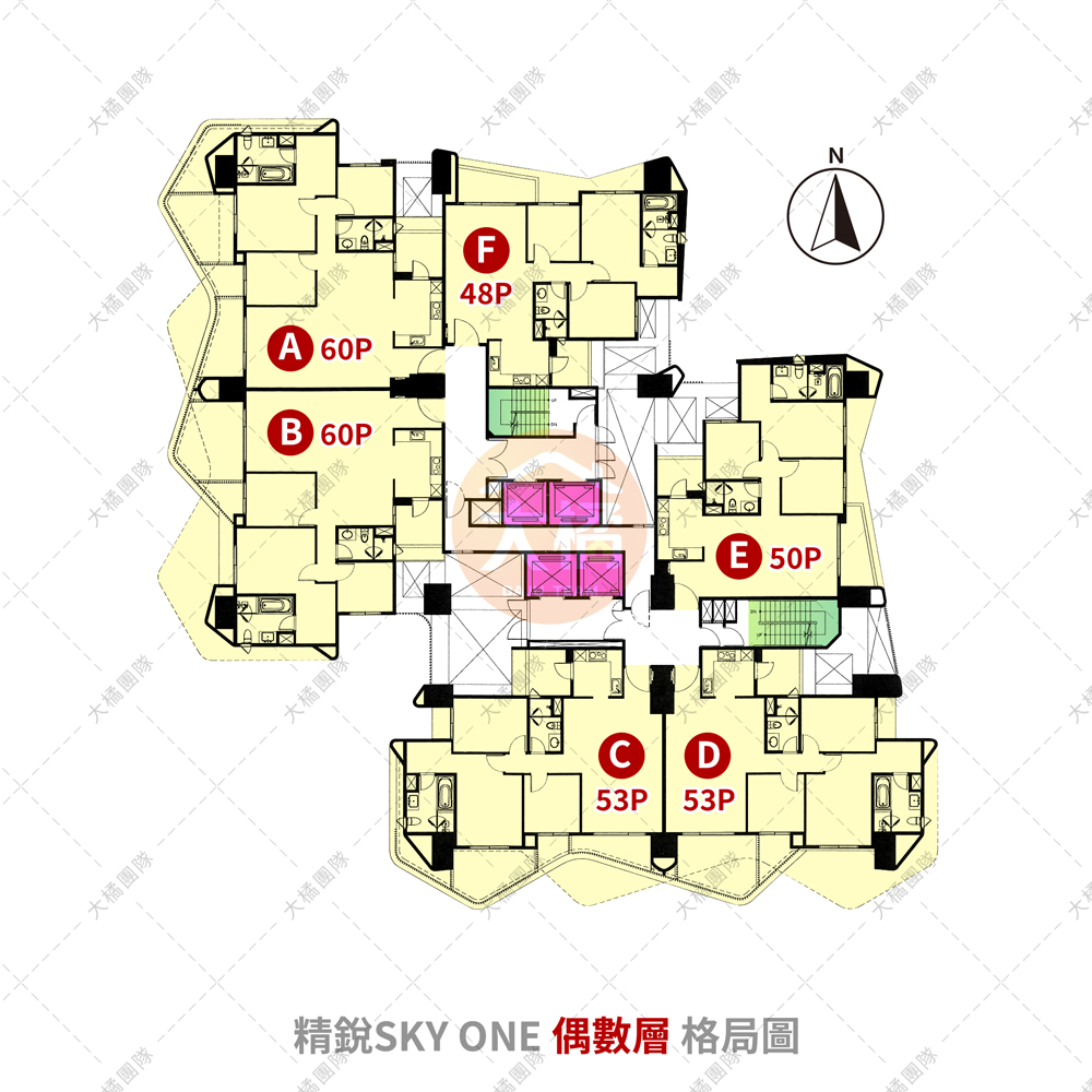 精銳SKY ONE-偶數層格局圖