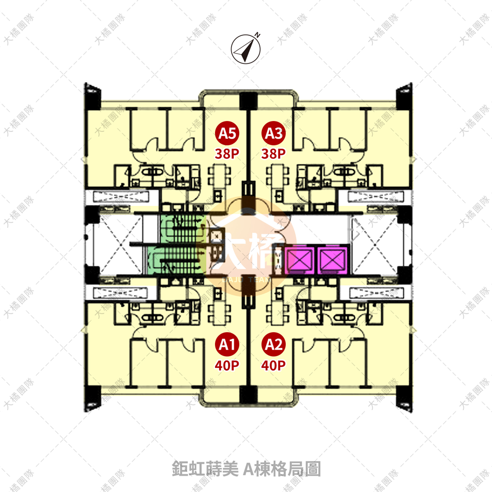 鉅虹蒔美-A棟格局圖