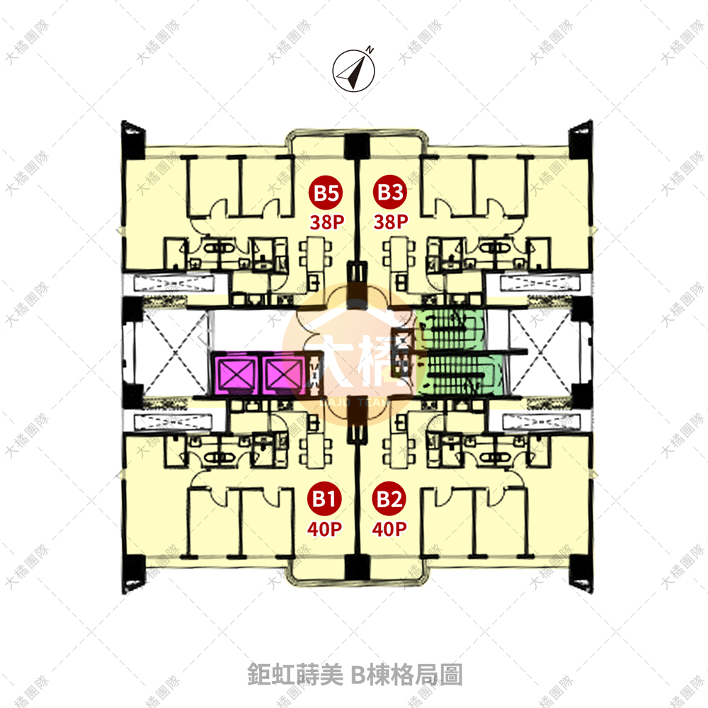 鉅虹蒔美-B棟格局圖