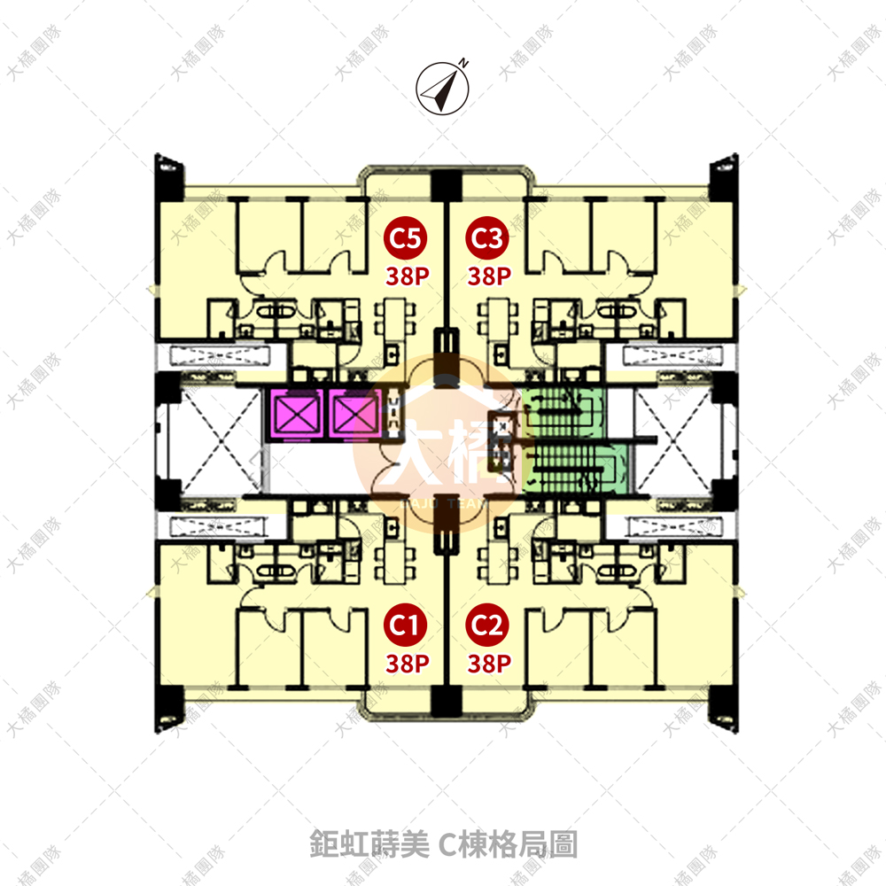 鉅虹蒔美-C棟格局圖