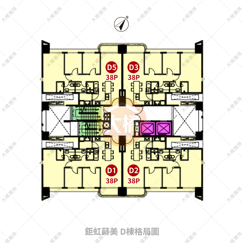 鉅虹蒔美-D棟格局圖