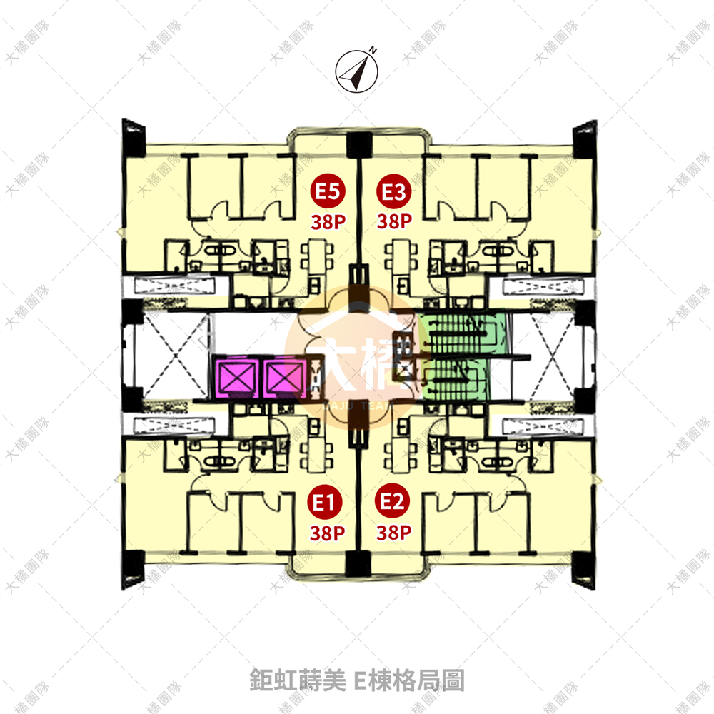 鉅虹蒔美-E棟格局圖