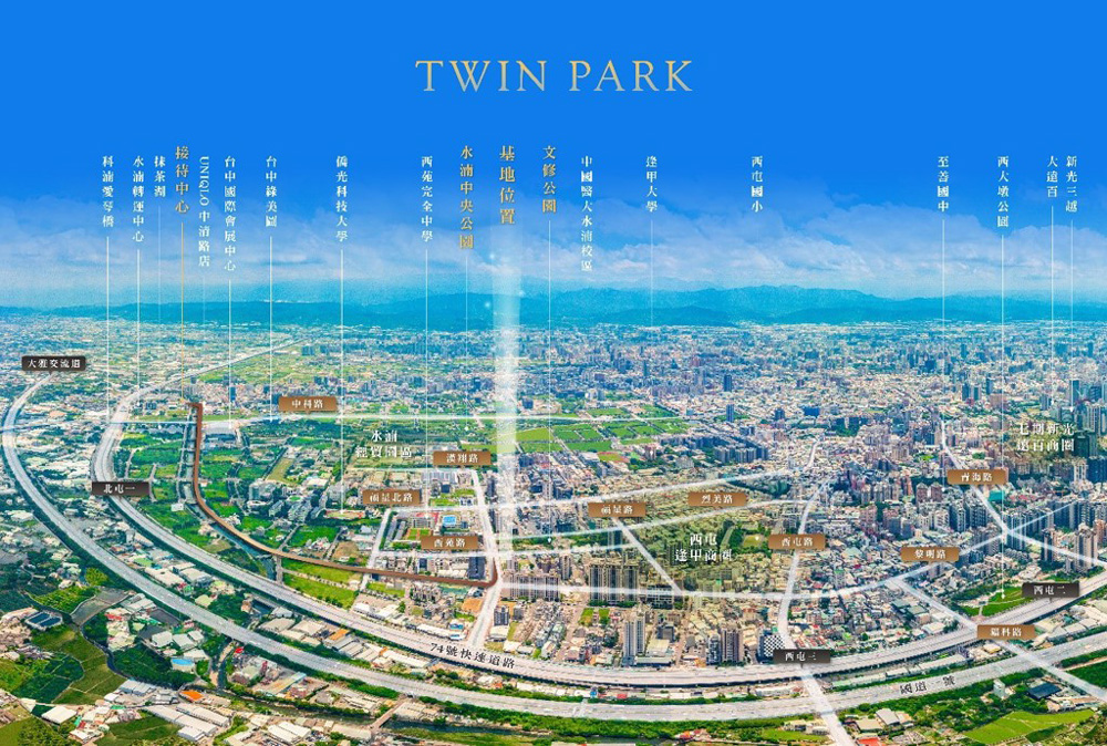 坤聯富TWIN PARK-空拍位置圖