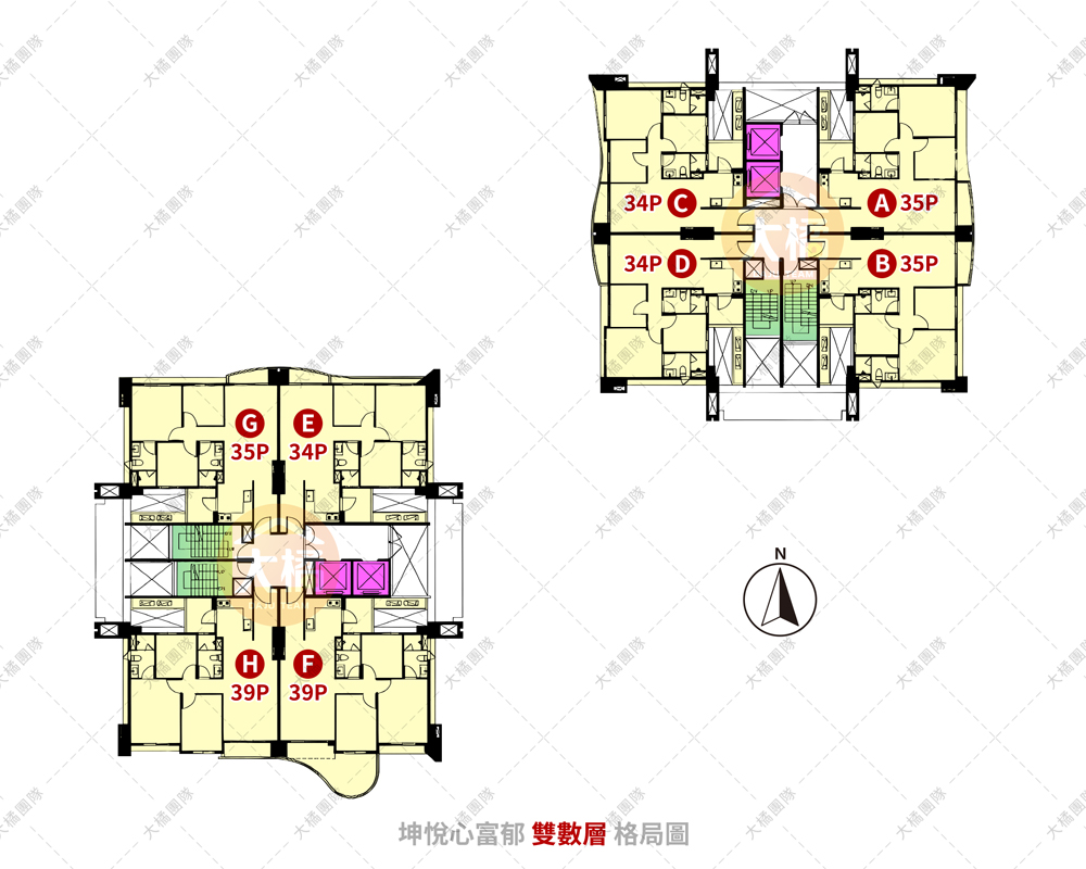 坤悅心富郁-雙數層格局圖