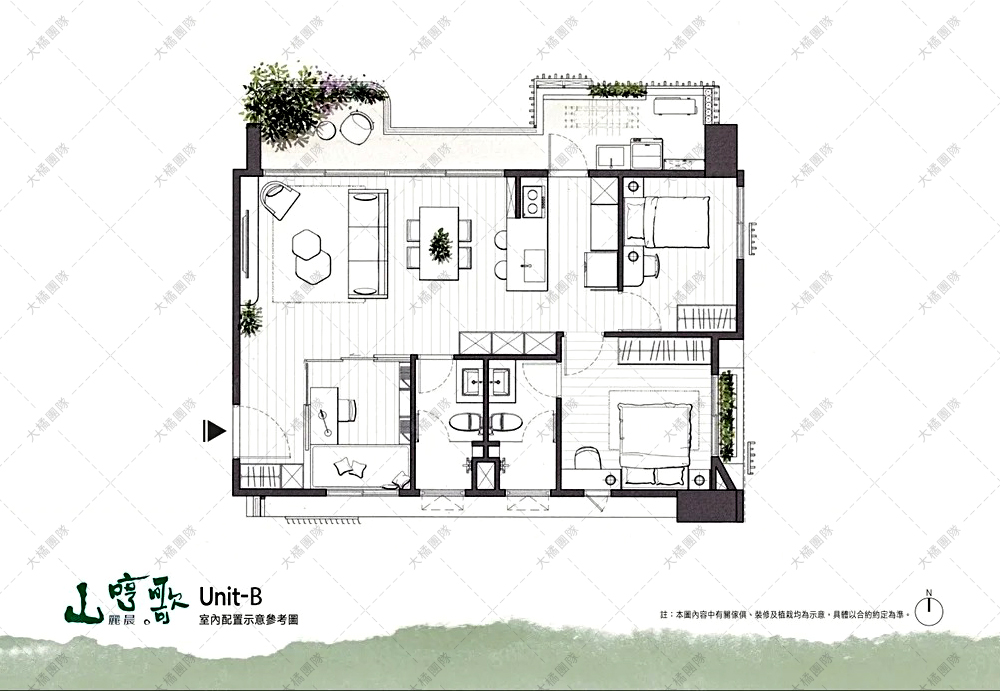 麗晨山哼歌-B戶 家具配置圖