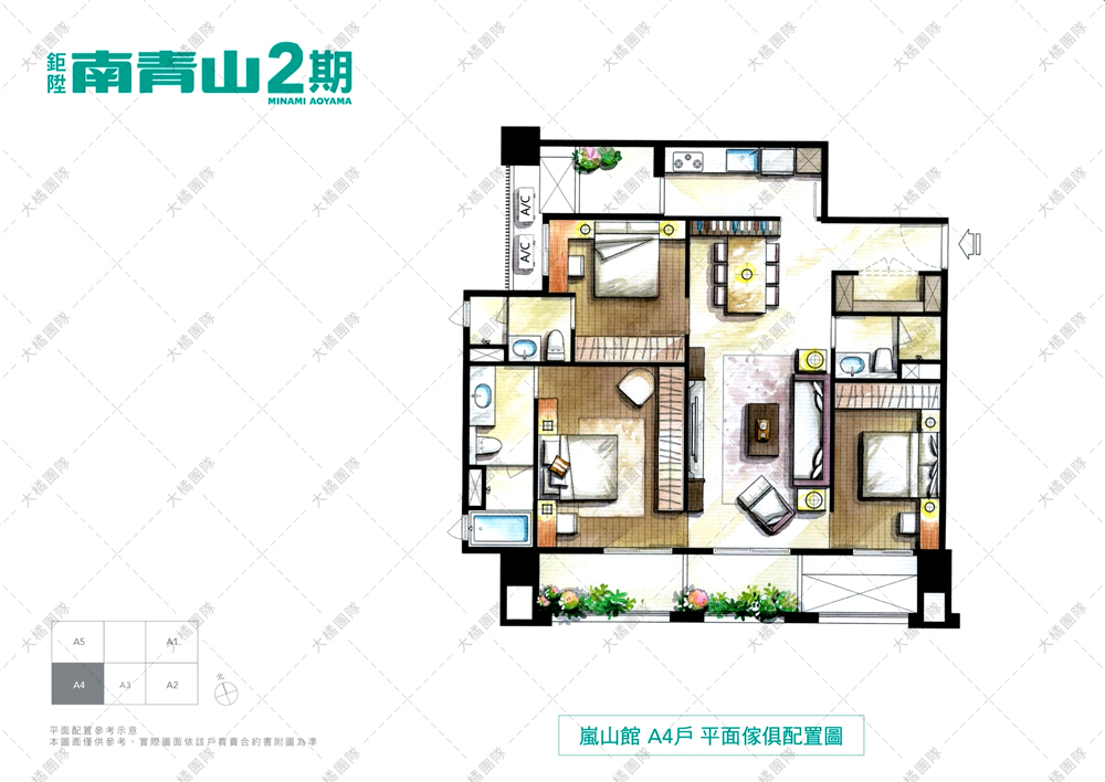 南青山 嵐山館-A4戶 家具配置圖