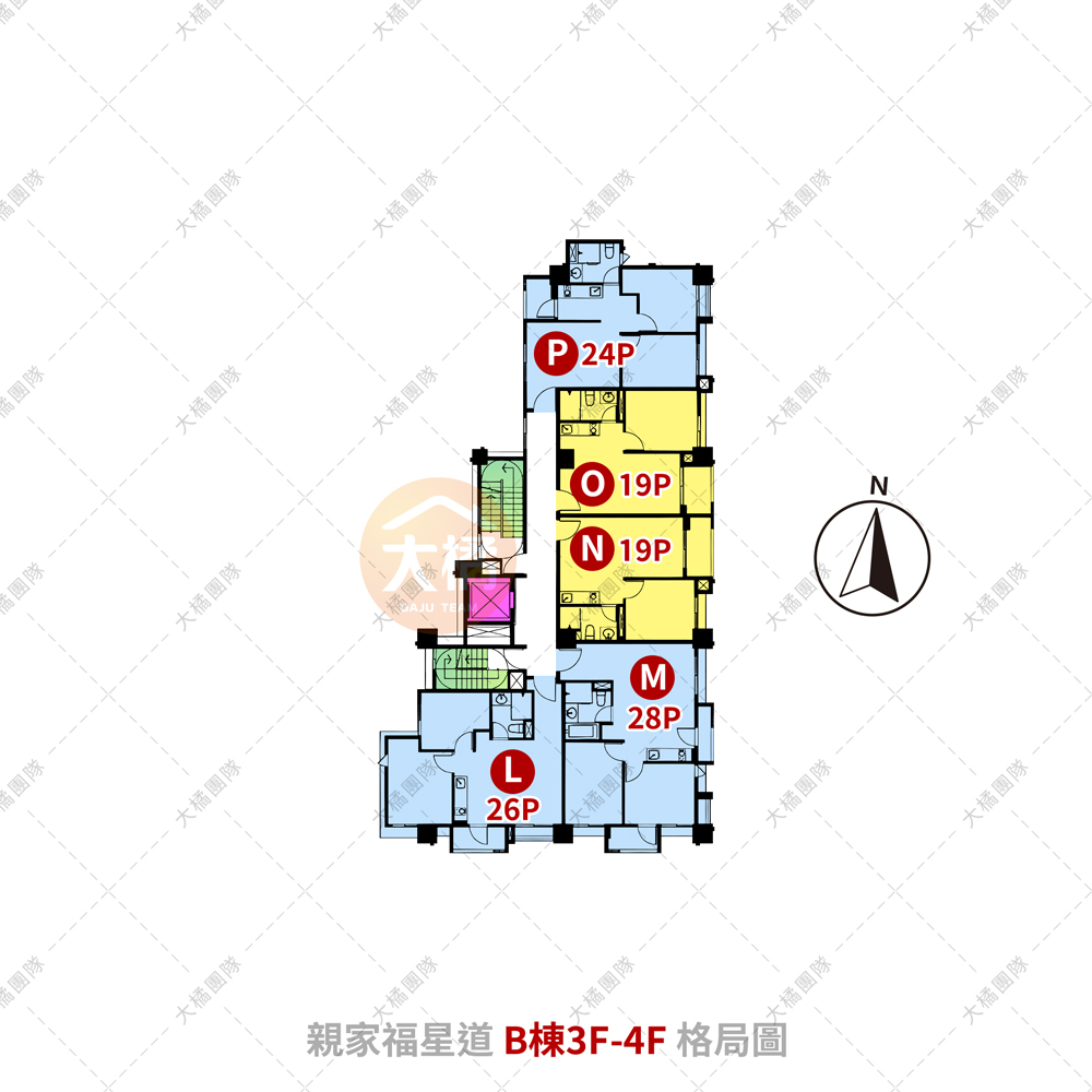 親家福星道-B棟3F-4F格局圖