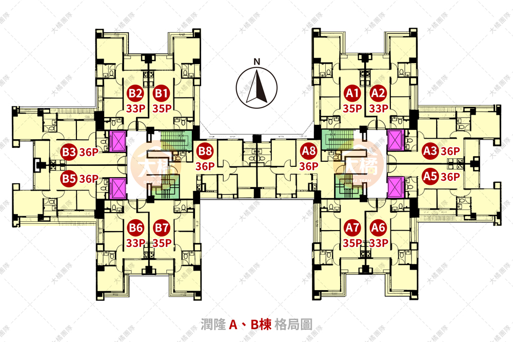 潤隆-A、B棟格局圖