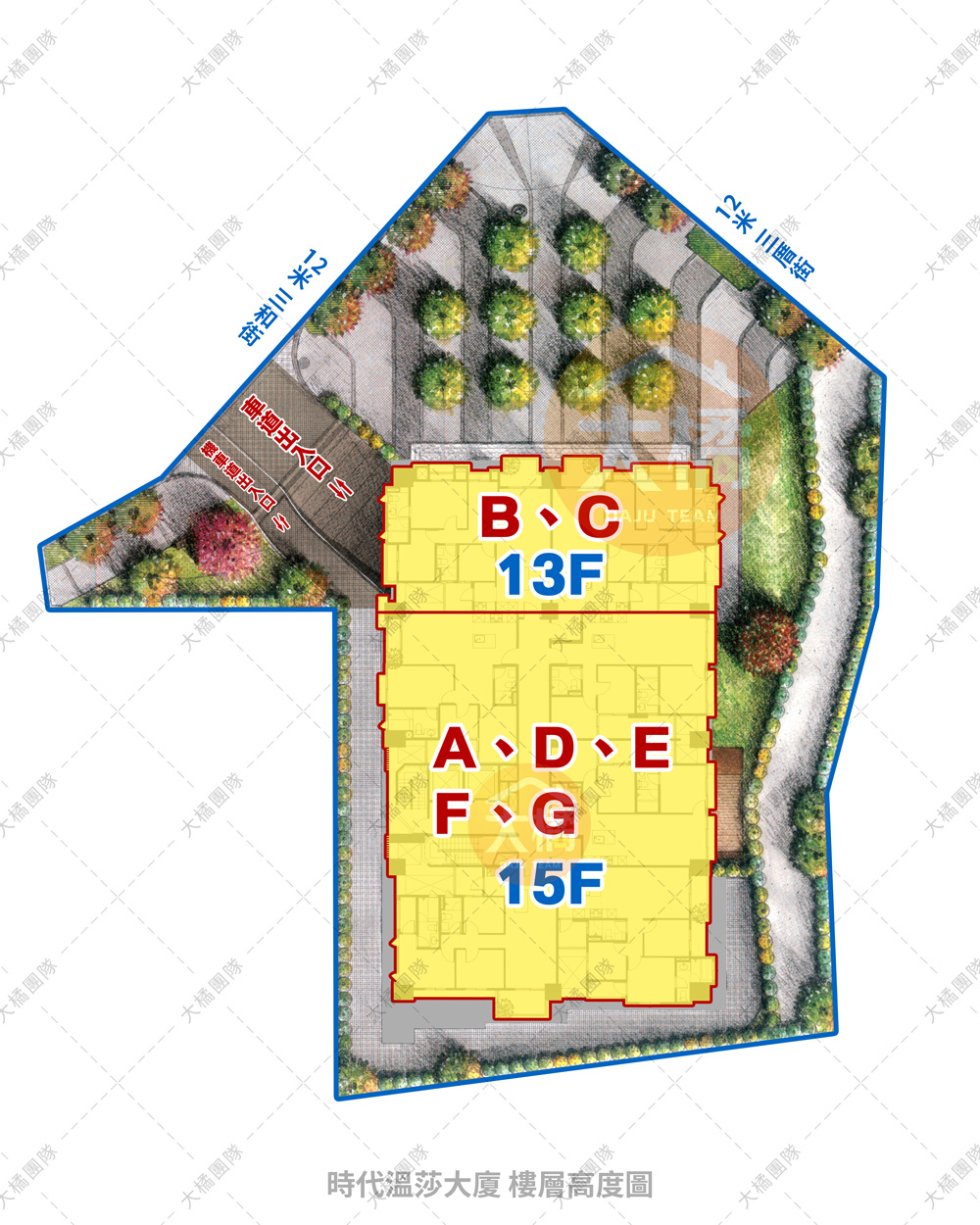 時代溫莎大廈-樓層高度圖
