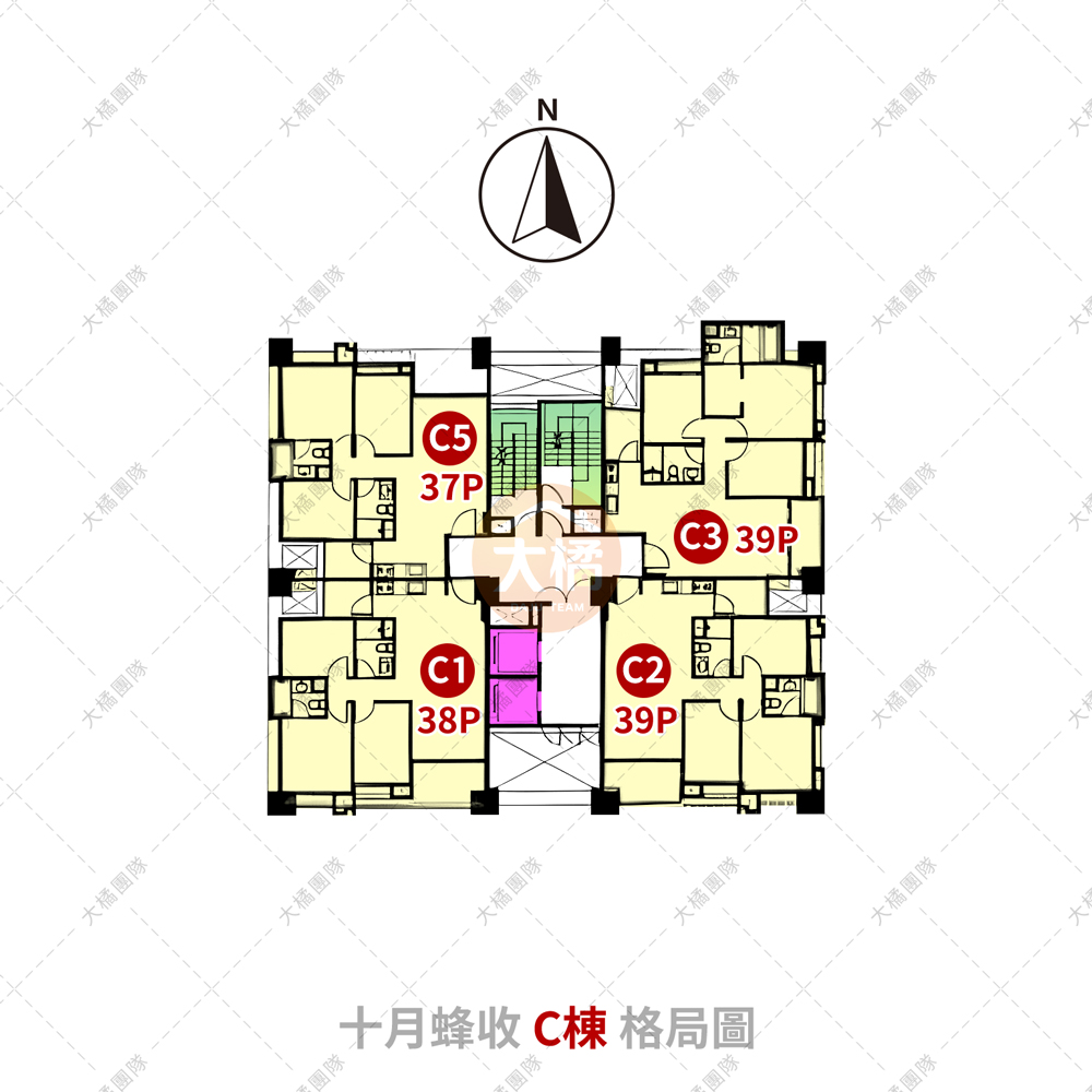 十月蜂收-A棟格局圖