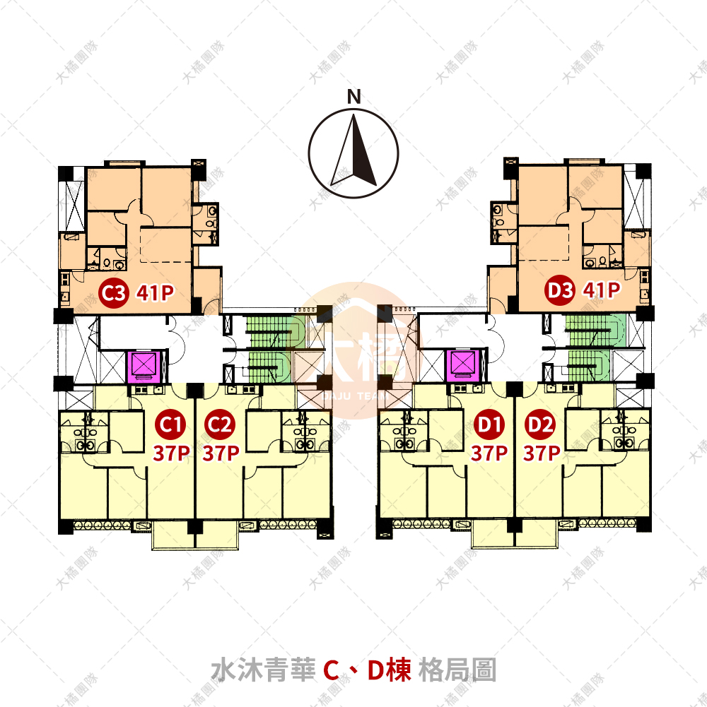 水沐青華-C、D棟格局圖