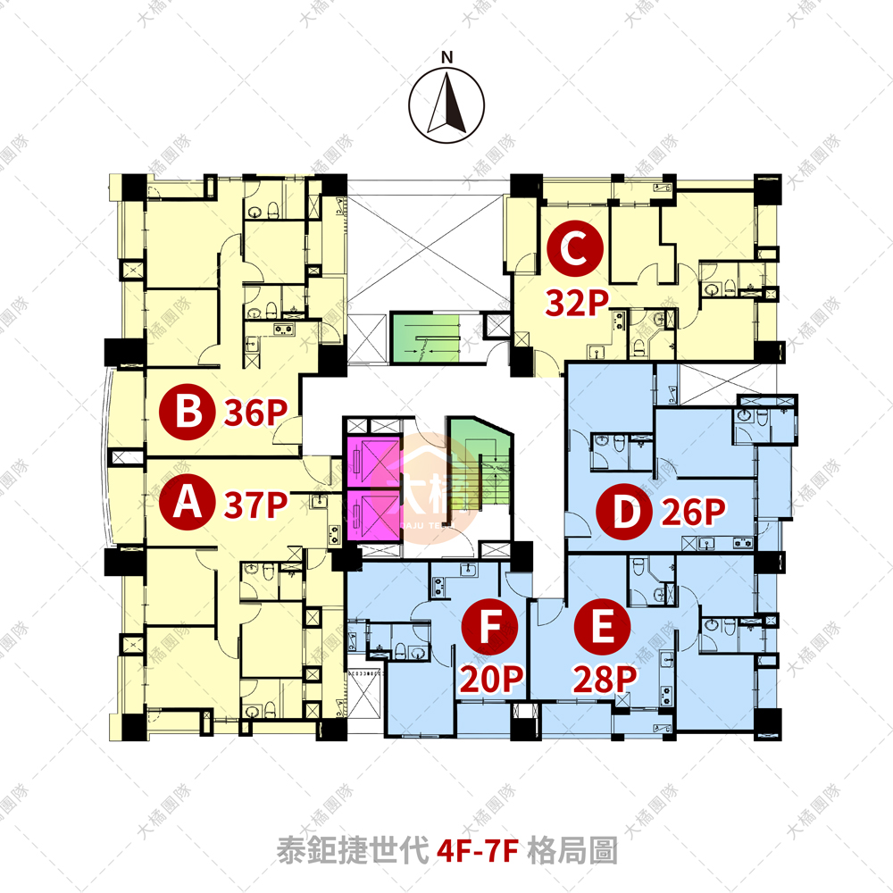 泰鉅捷世代-4F-7F格局圖