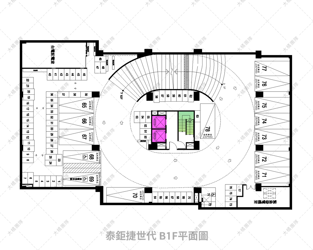 泰鉅捷世代-B1F平面配置圖