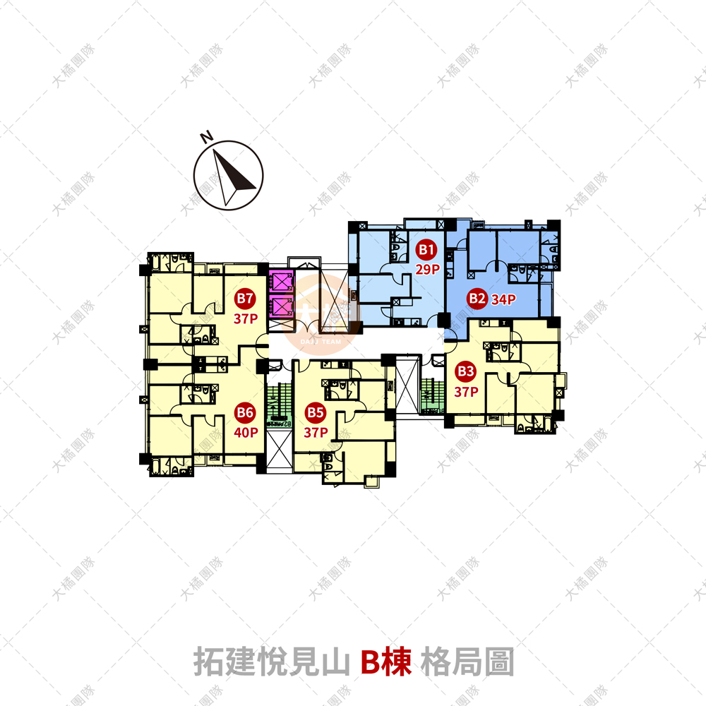 拓建悅見山-B棟格局圖