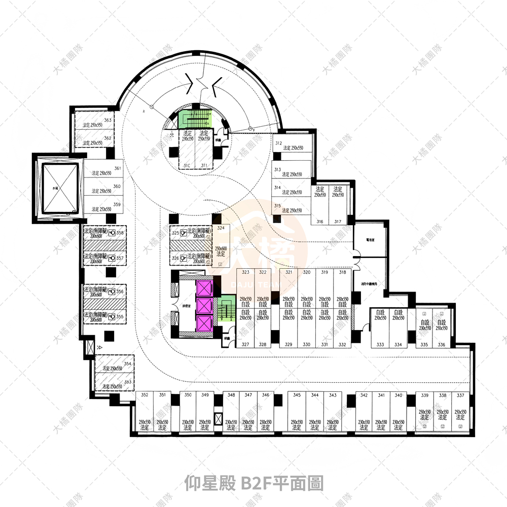 仰星殿-停車場配置B2F